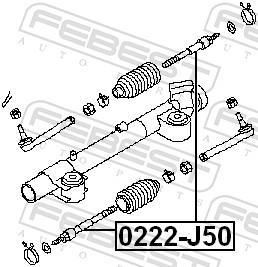 Tirante da direção FEBEST ref. 0222-J50