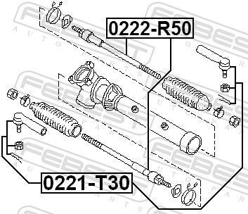 Tirante da direção FEBEST ref. 0222-R50
