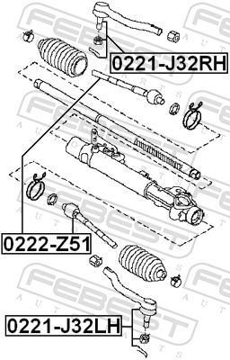 Tirante da direção FEBEST ref. 0222-Z51