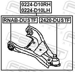 Triângulo, braço de suspensão FEBEST ref. 0224-D10LH