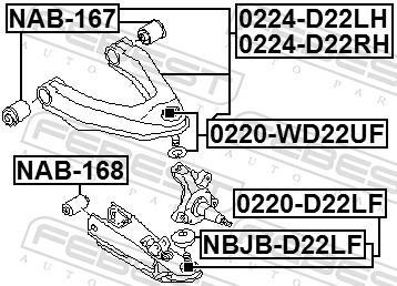 Triangle de suspension FEBEST ref. 0224-D22LH