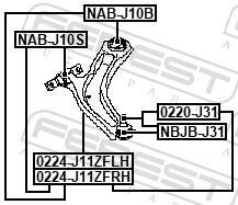 Triangle de suspension FEBEST ref. 0224-J11ZFLH