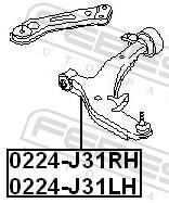 Triangle de suspension FEBEST ref. 0224-J31RH