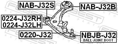 Triangle de suspension FEBEST 0224-J32RH