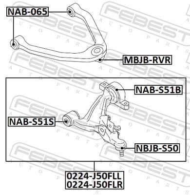 Triangle de suspension FEBEST ref. 0224-J50FLR
