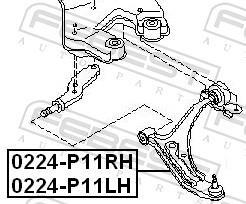 Triângulo, braço de suspensão FEBEST ref. 0224-P11LH