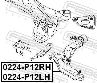Triângulo, braço de suspensão FEBEST ref. 0224-P12LH