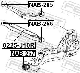 Triângulo, braço de suspensão FEBEST ref. 0225-J10R