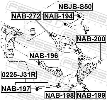 Triângulo, braço de suspensão FEBEST ref. 0225-J31R