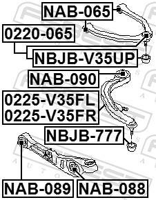 Triangle de suspension FEBEST 0225-V35FL