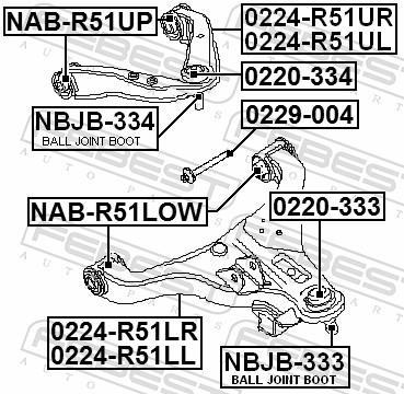 Vis de correction du carrossage FEBEST ref. 0229-004