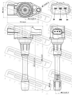 Bobine d'allumage FEBEST 02640-002