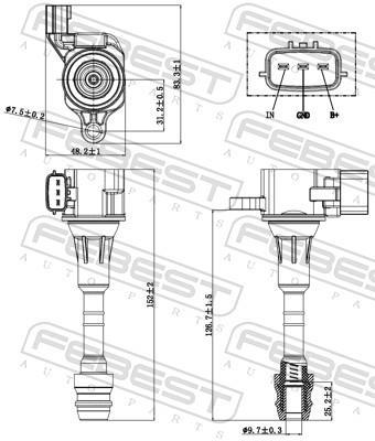 Bobine d'allumage FEBEST ref. 02640-006