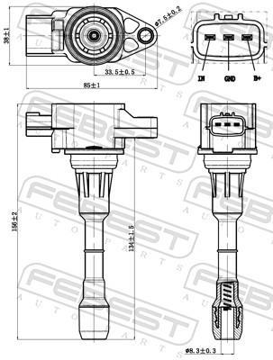 Bobine d'allumage FEBEST 02640-008