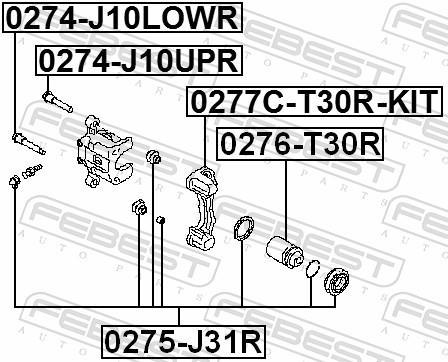 Guide d'étrier de frein FEBEST 0274-J10UPR