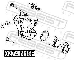 Guide d'étrier de frein FEBEST 0274-N15F