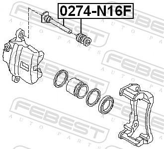 Guide d'étrier de frein FEBEST 0274-N16F