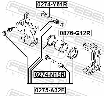 Kit de réparation d'étrier de frein FEBEST ref. 0275-A32F