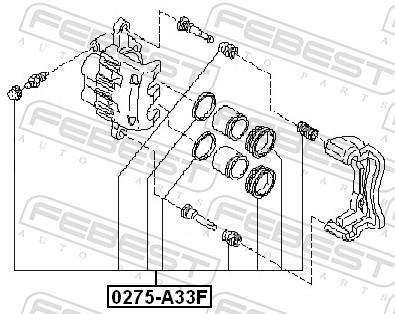 Kit de réparation d'étrier de frein FEBEST ref. 0275-A33F