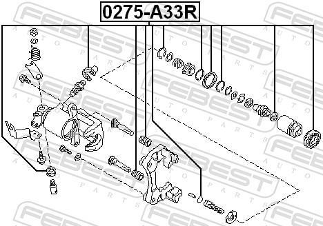 Kit de réparation d'étrier de frein FEBEST ref. 0275-A33R