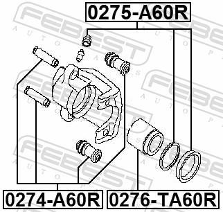 Kit de réparation d'étrier de frein FEBEST ref. 0275-A60R