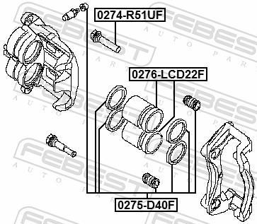 Kit de réparation d'étrier de frein FEBEST ref. 0275-D40F