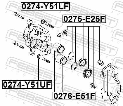 Kit de réparation d'étrier de frein FEBEST ref. 0275-E25F
