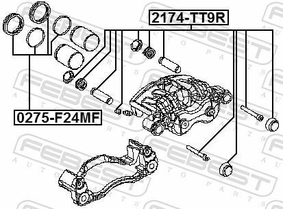 Kit de réparation d'étrier de frein FEBEST ref. 0275-F24MF