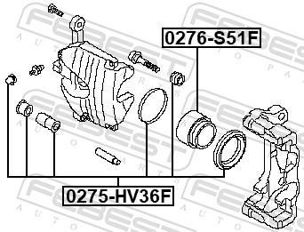 Kit de réparation d'étrier de frein FEBEST ref. 0275-HV36F