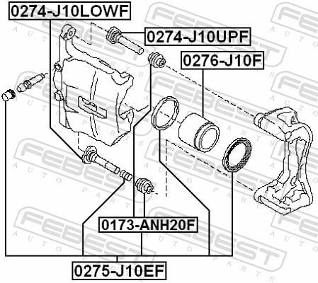 Kit de réparation d'étrier de frein FEBEST ref. 0275-J10EF