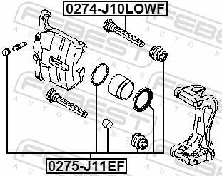 Kit de réparation d'étrier de frein FEBEST ref. 0275-J11EF
