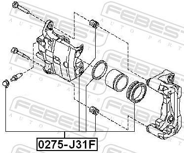Kit de réparation d'étrier de frein FEBEST ref. 0275-J31F