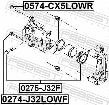 Kit de réparation d'étrier de frein FEBEST ref. 0275-J32F