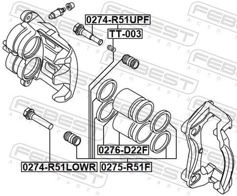 Kit de réparation d'étrier de frein FEBEST ref. 0275-R51F