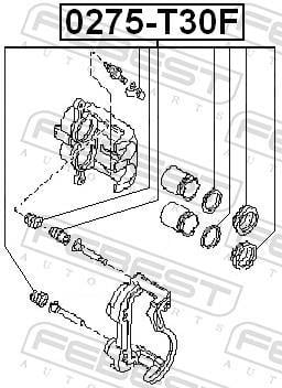 Kit de réparation d'étrier de frein FEBEST ref. 0275-T30F