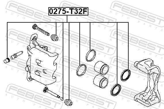 Kit de réparation d'étrier de frein FEBEST ref. 0275-T32F