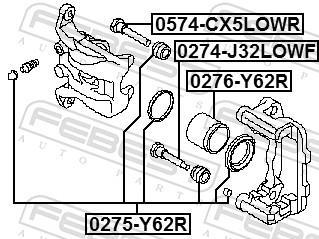 Kit de réparation d'étrier de frein FEBEST ref. 0275-Y62R