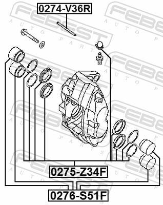 Kit de réparation d'étrier de frein FEBEST ref. 0275-Z34F