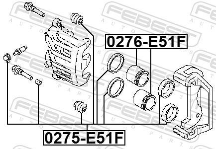 Piston, étrier de frein FEBEST 0276-E51F