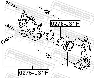 Piston, étrier de frein FEBEST 0276-J31F
