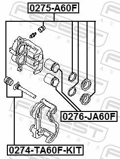 Piston, étrier de frein FEBEST ref. 0276-JA60F
