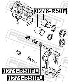 Piston, étrier de frein FEBEST 0276-R50F