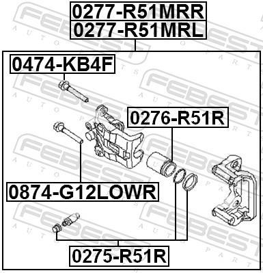 Étrier de frein FEBEST ref. 0277-R51MRL