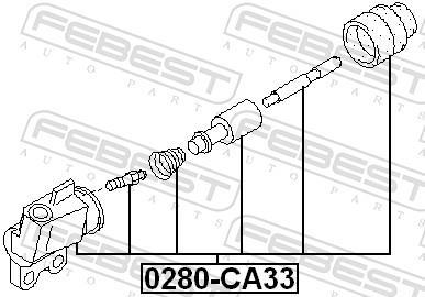 Récepteur d'embrayage (Cylindre récepteur de débrayage) FEBEST ref. 0280-A33