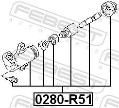Récepteur d'embrayage (Cylindre récepteur de débrayage) FEBEST ref. 0280-R51