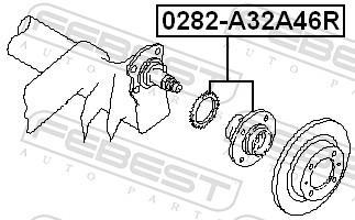 Moyeu de roue (Roulement de roue) FEBEST ref. 0282-A32A46R