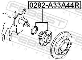 Moyeu de roue (Roulement de roue) FEBEST 0282-A33A44R