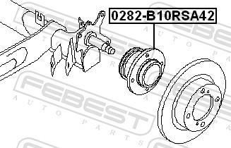 Moyeu de roue (Roulement de roue) FEBEST 0282-B10RSA42