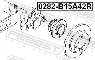 Moyeu de roue (Roulement de roue) FEBEST 0282-B15A42R
