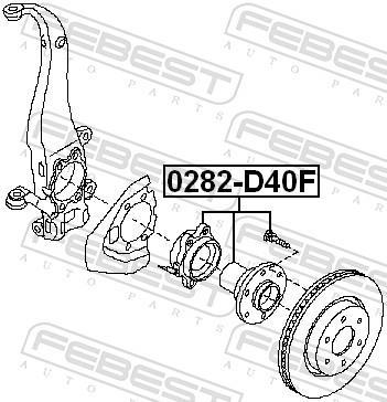 Moyeu de roue (Roulement de roue) FEBEST ref. 0282-D40F